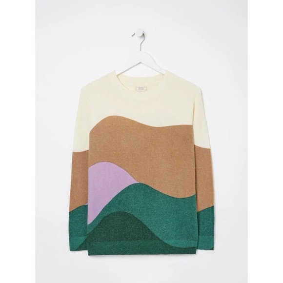 FATFACE Young Crew Abstract Future Wool Blend Jumper - Picture 1 of 10